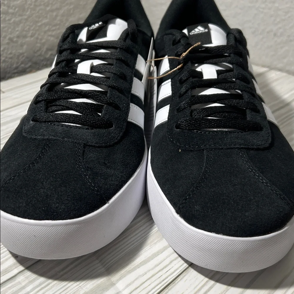 Adidas Men's Classic VL court 3.0 Black White lace up Sneakers size‎ 11.5 ID6278